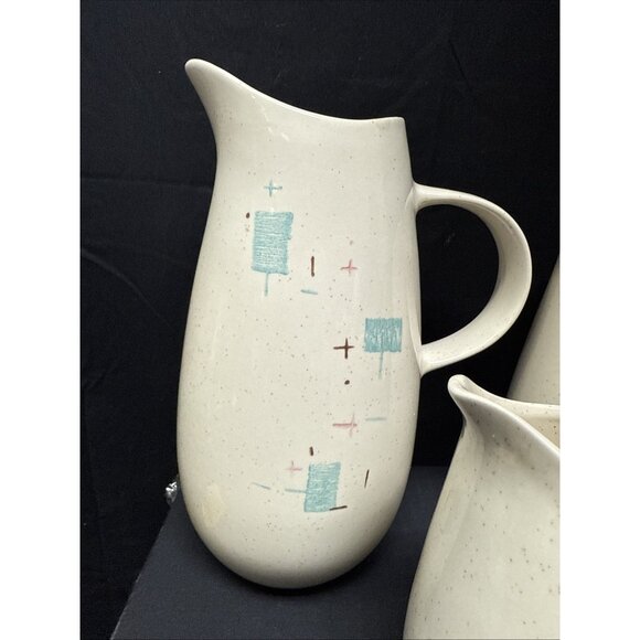 (3) Vernon Ware Metlox Heavenly Days Pitchers Large 9.75”, Medium 8”, Small 6.25 - Picture 3 of 10